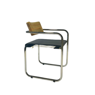 Chair CG73 - Chrome/Wood - Black