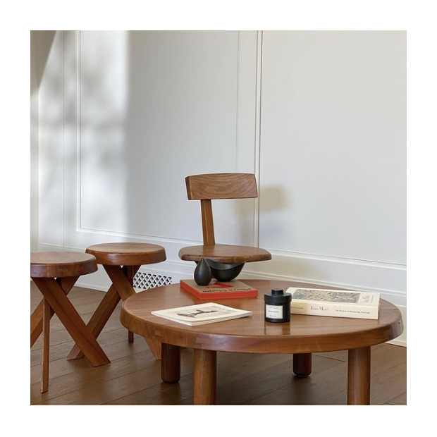 S31A Tabouret rond, assise basse - Pierre Chapo - Pierre Chapo - Bancs et tabourets - Furniture by Designcollectors