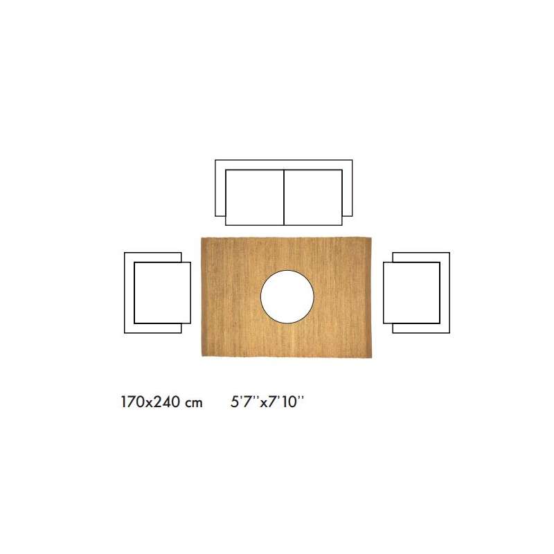 afmetingen Herb - Brown (170 x 240 cm) - Nanimarquina - Nani Marquina - Textiel - Furniture by Designcollectors