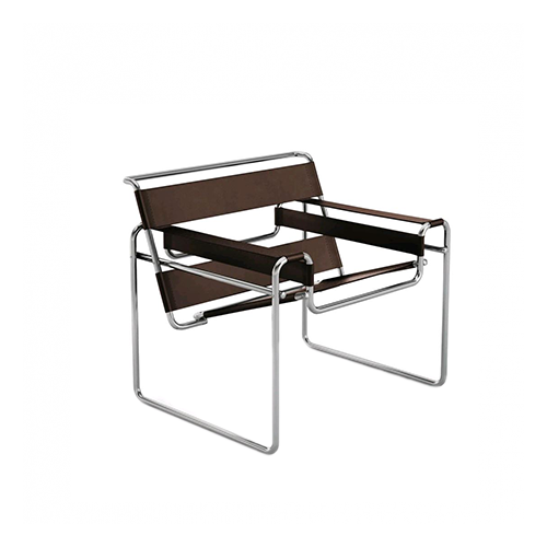 Wassily Lounge Chair, Dark brown Spinneybeck Belting Leather - Knoll - Marcel Breuer - Stoelen - Furniture by Designcollectors