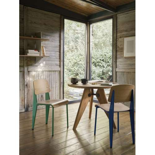 Standard Chair - Natural oak - Bleu Marcoule - Vitra - Jean Prouvé - New Jean Prouvé Collection - Furniture by Designcollectors