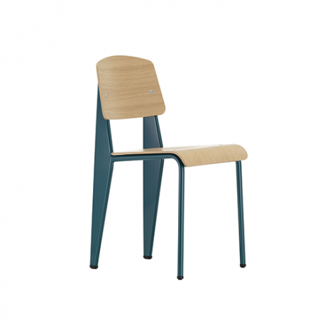 Standard Chair - Natural oak - Bleu Dynastie - Vitra - Jean Prouvé - New Jean Prouvé Collection - Furniture by Designcollectors