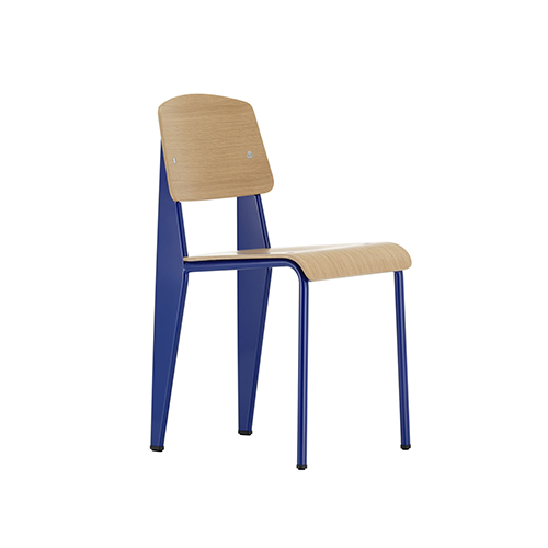 Standard Chair - Natural oak - Bleu Marcoule - Vitra - Jean Prouvé - New Jean Prouvé Collection - Furniture by Designcollectors