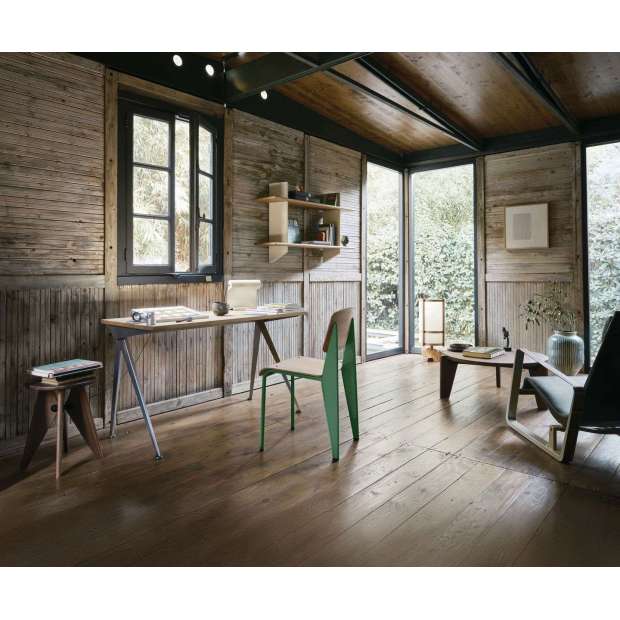 Compas Direction Desk - Natural oak - Métal Brut - Vitra - Jean Prouvé - New Jean Prouvé Collection - Furniture by Designcollectors