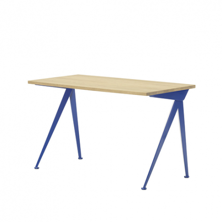 Compas Direction Desk - Natural oak - Bleu Marcoule - Vitra - Jean Prouvé - New Jean Prouvé Collection - Furniture by Designcollectors