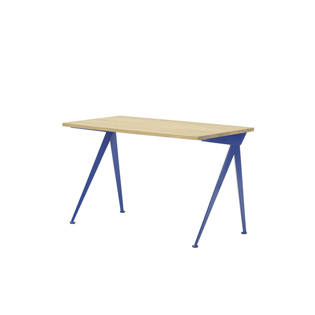 Compas Direction Desk - Natural oak - Bleu Marcoule - Vitra - Jean Prouvé - New Jean Prouvé Collection - Furniture by Designcollectors