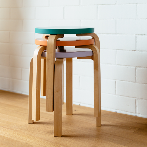 Stool E60 (4 legs): Special Edition - Set of 3 colours curated by Sofie D'Hoore - Furniture by Designcollectors