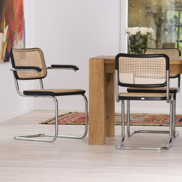 S 32 Chaise, Black TP29, Cane work - Thonet - Marcel Breuer - Chaises - Furniture by Designcollectors