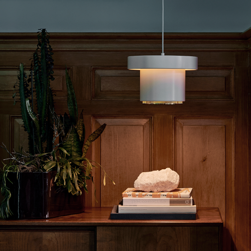 A201 Hanglamp Wit/Messing - Furniture by Designcollectors