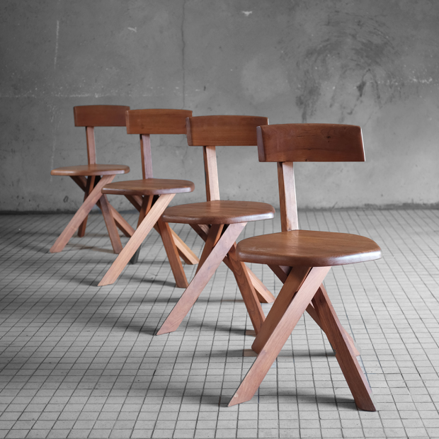 S34 Chaise faisceau dos 7 - Pierre Chapo - Pierre Chapo - Chaises - Furniture by Designcollectors