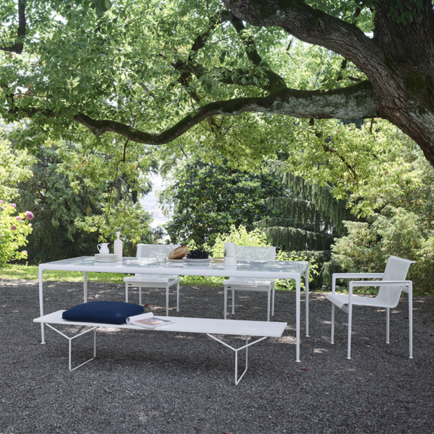 Bertoia Bench with White Acrylic Stone slats - Knoll - Harry Bertoia - Outdoor Benches - Furniture by Designcollectors