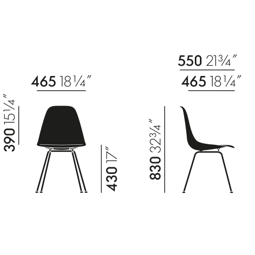 Eames Fiberglass Chairs: DSX Chaise - Eames parchment - Chromed - Vitra - Charles & Ray Eames - Fiberglass - Furniture by Designcollectors