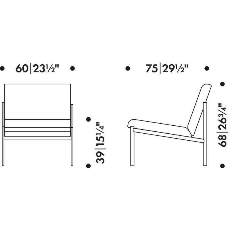 dimensions Kiki Lounge Chair Fauteuil - Artek - Ilmari Tapiovaara - Accueil - Furniture by Designcollectors