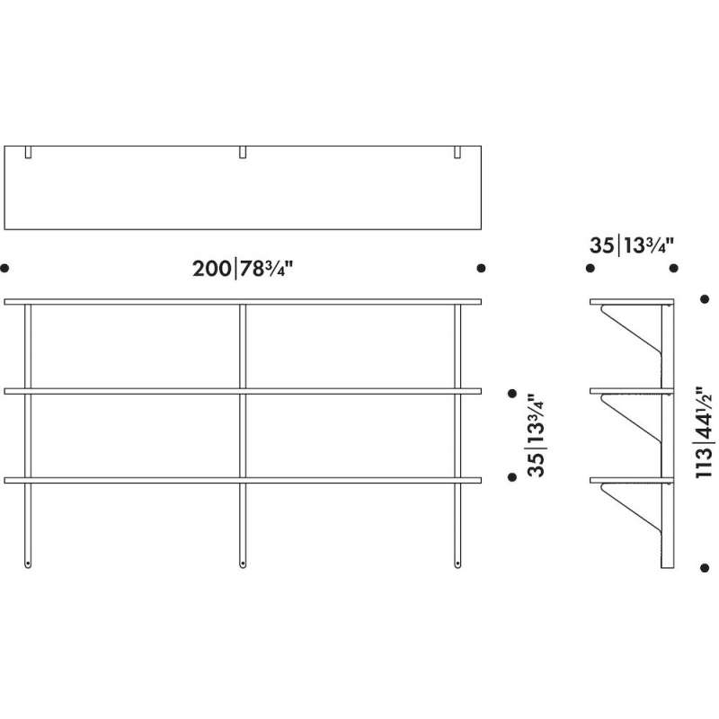 dimensions REB 008 Kaari wide shelf - Artek - Ronan and Erwan Bouroullec - Home - Furniture by Designcollectors