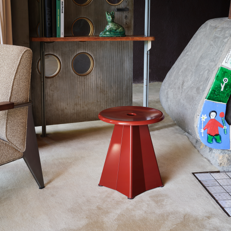 Tabouret Métallique - Japanese Red - Vitra - Jean Prouvé - New Jean Prouvé Collection - Furniture by Designcollectors
