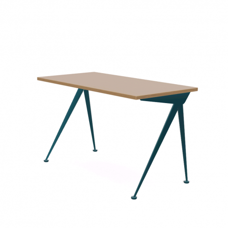 Compas Direction Desk - Natural oak - Bleu Dynastie - Vitra - Jean Prouvé - Furniture by Designcollectors