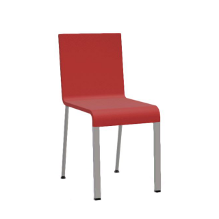 MVS.03 Chair Poppy Red, legs Silver RAL 9006