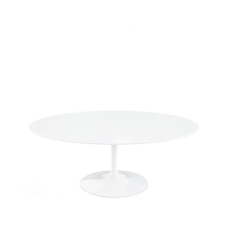 Saarinen Oval Tulip Table, White Acrylic, Outdoor (H72 D198) - Knoll - Furniture by Designcollectors