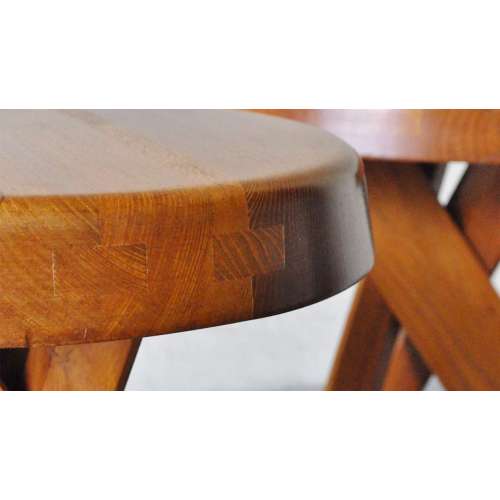 S31A Tabouret rond, chêne, assise basse - Pierre Chapo - Pierre Chapo - Bancs et tabourets - Furniture by Designcollectors