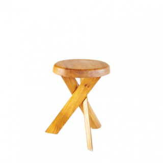 S31A Tabouret rond, chêne, assise basse