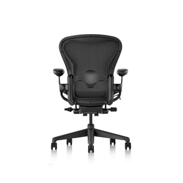 Aeron Chair - Graphite, Leather armpads (size C) - Herman Miller - Don Chadwick & Bill Stumpf - Office Chairs - Furniture by Designcollectors