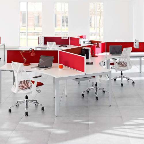 Sayl Chair Studio white, Tilt limiter & forward tilt, Fog base - Herman Miller - Yves Béhar - Bureaustoelen  - Furniture by Designcollectors