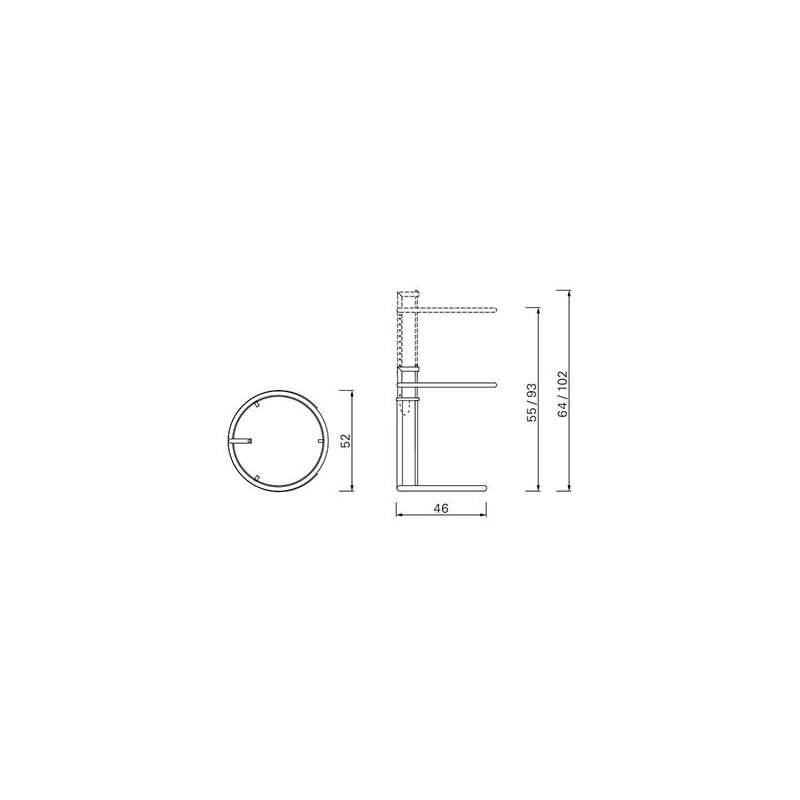 dimensions Adjustable Table E1027-Black version - Classicon - Eileen Gray - Home - Furniture by Designcollectors