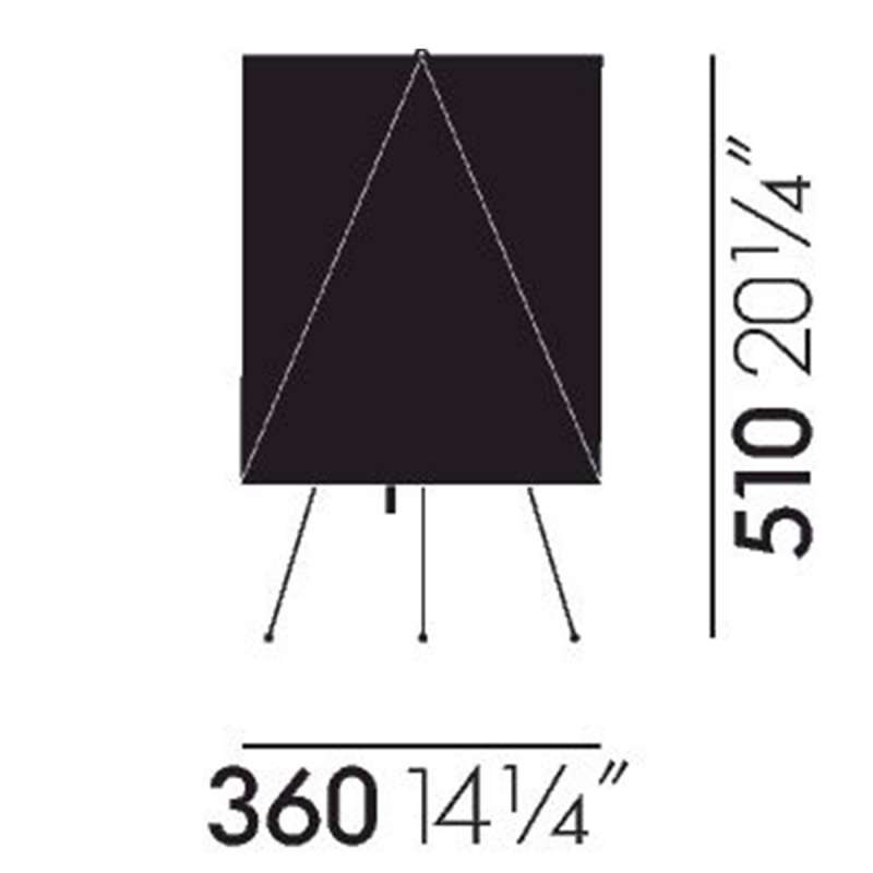 dimensions Akari YA2 Tafellamp - Vitra - Isamu Noguchi - Verlichting - Furniture by Designcollectors