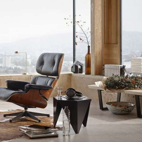 Lounge Chair & Ottoman  (klassieke afmetingen) - Premium Leder - Nero - Santos Palisander - Vitra - Charles & Ray Eames - Home - Furniture by Designcollectors