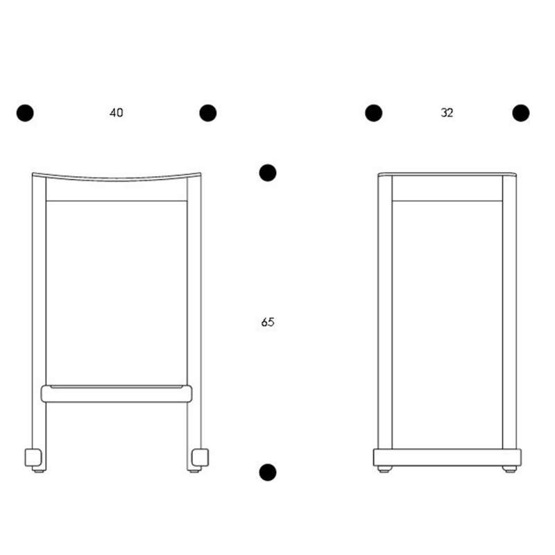 dimensions Atelier Barstoel - Eik - Natural Lacquered - H: 65 cm - Artek - TAF Studio - Google Shopping - Furniture by Designcollectors