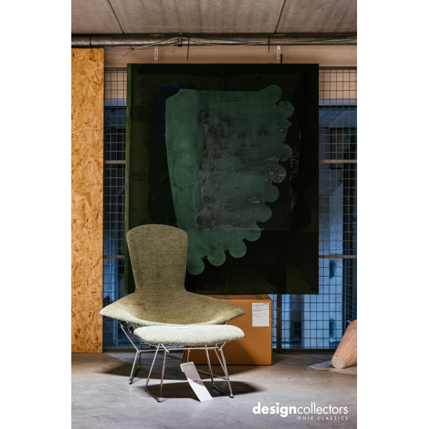 Bertoia High Back Ottoman, Capraia Sage - Knoll - Harry Bertoia - Zitbanken en krukjes - Furniture by Designcollectors
