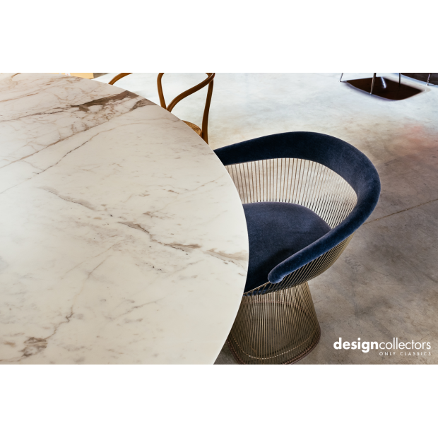 Platner Side Chair, Velvet Marina, Polished nickel - Knoll - Warren Platner - Chairs - Furniture by Designcollectors