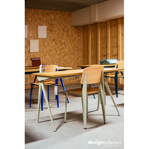 Compas Direction Desk - Natural oak - Gris Vermeer - Vitra - Jean Prouvé - New Jean Prouvé Collection - Furniture by Designcollectors