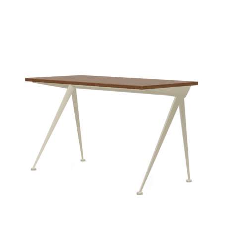 Compas Direction Desk - American Walnut - Blanc Colombe (ecru) - Vitra - Jean Prouvé - Furniture by Designcollectors