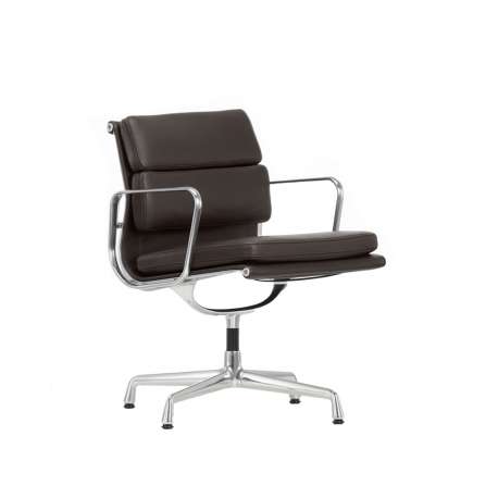 Soft Pad Chair EA 208 - Leather - Chocolate - New height - Vitra - Furniture by Designcollectors
