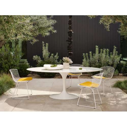 Bertoia Side Chair, White rilsan (outdoor) - Knoll - Harry Bertoia - Outdoor Dining - Furniture by Designcollectors