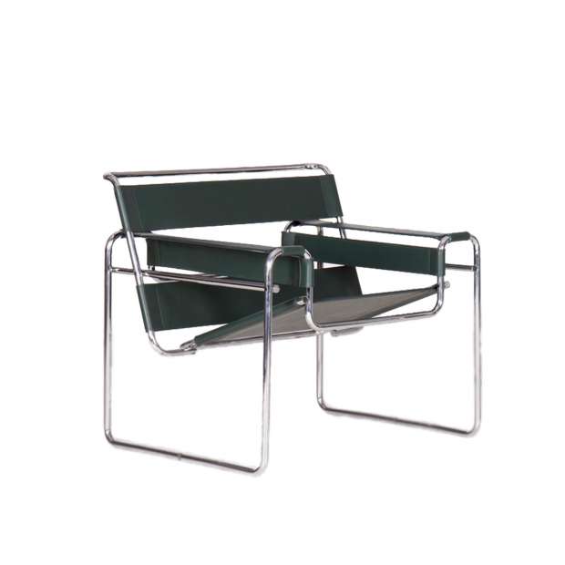 Wassily Lounge Chair, Bauhaus Green cowhide - Knoll - Marcel Breuer - Chaises - Furniture by Designcollectors