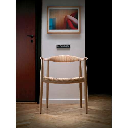 pp501 Round Chair - Oak light brown, Clear bio oil, Seat Natural cane - PP Møbler - Hans Wegner - Stoelen - Furniture by Designcollectors
