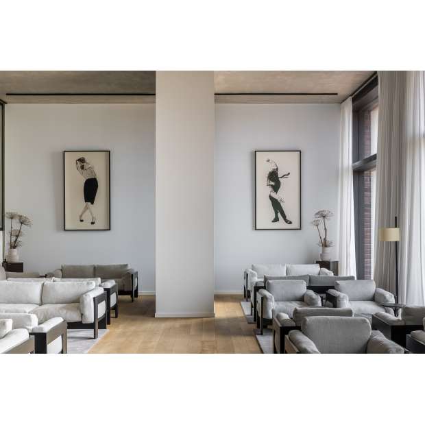 Bastiano Sofa, 3 places, ebonize ash, Tosca (180 cm) - Knoll - Tobia Scarpa - Canapés et canapés-lits - Furniture by Designcollectors