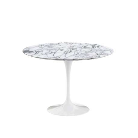 Saarinen Tulip Saarinen Lounge-Height Tulip Table, white acrylic top (H64/65, D91) - Knoll - Eero Saarinen - Furniture by Designcollectors