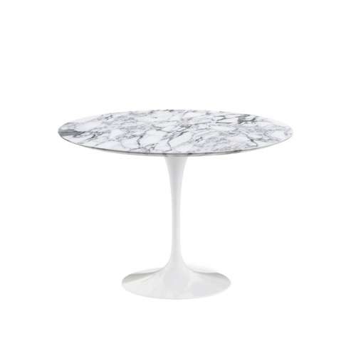 Saarinen Lounge-Height Tulip Table, Arabescato Marble (H64/65, D91) - Knoll - Eero Saarinen - Low and Side Tables - Furniture by Designcollectors