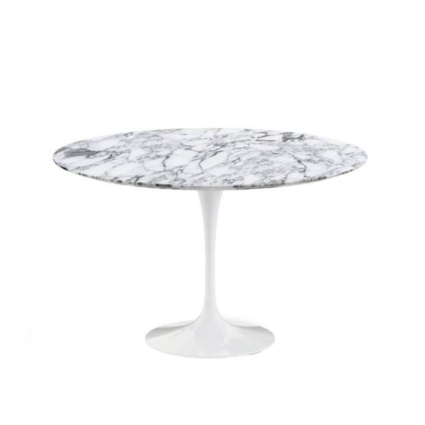 Saarinen Tulip Table à hauteur de salon, Marbre Arabescato (H64/65, D107) - Knoll - Eero Saarinen - Low and Side Tables - Furniture by Designcollectors