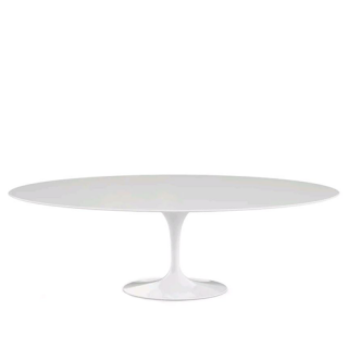 Saarinen Oval Tulip table, White laminate (H73, L198)