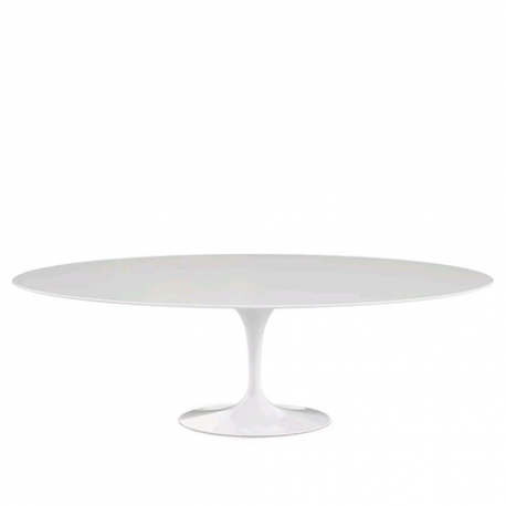Saarinen Oval Tulip table, White laminate (H73, L198) - Knoll - Furniture by Designcollectors