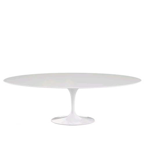 Saarinen Oval Tulip Dining table, White laminate (H73, L198) - Knoll - Eero Saarinen - Dining Tables - Furniture by Designcollectors