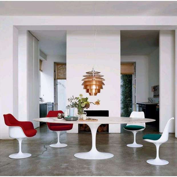 Saarinen Oval Tulip Dining table, White, Arabescato marble (H73, L198) - Knoll - Eero Saarinen - Dining Tables - Furniture by Designcollectors