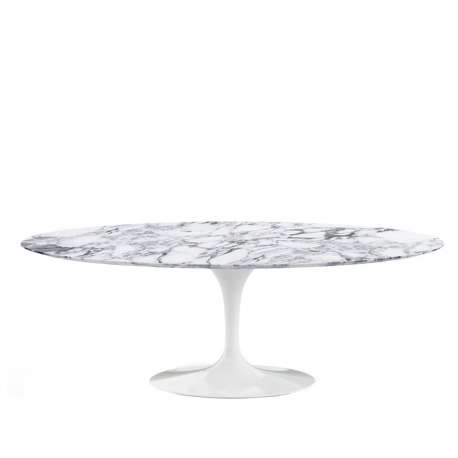 Saarinen Oval Tulip Dining table, White, Arabescato marble (H73, L198) - Knoll - Eero Saarinen - Furniture by Designcollectors