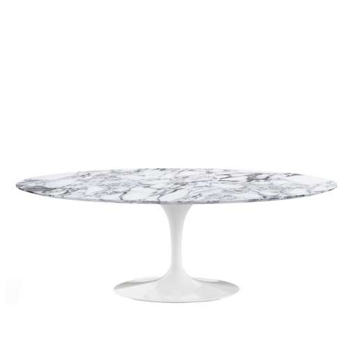 Saarinen Oval Tulip Dining table, White, Arabescato marble (H73, L198) - Knoll - Eero Saarinen - Dining Tables - Furniture by Designcollectors