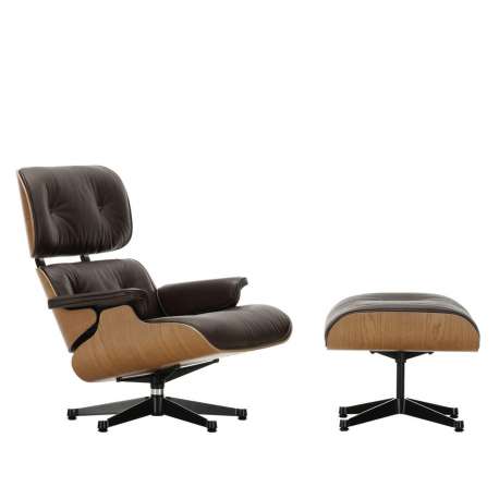 Lounge Chair & Ottoman - American Cherry - Nero - Polished sides black - Vitra - Charles & Ray Eames - Home - Furniture by Designcollectors