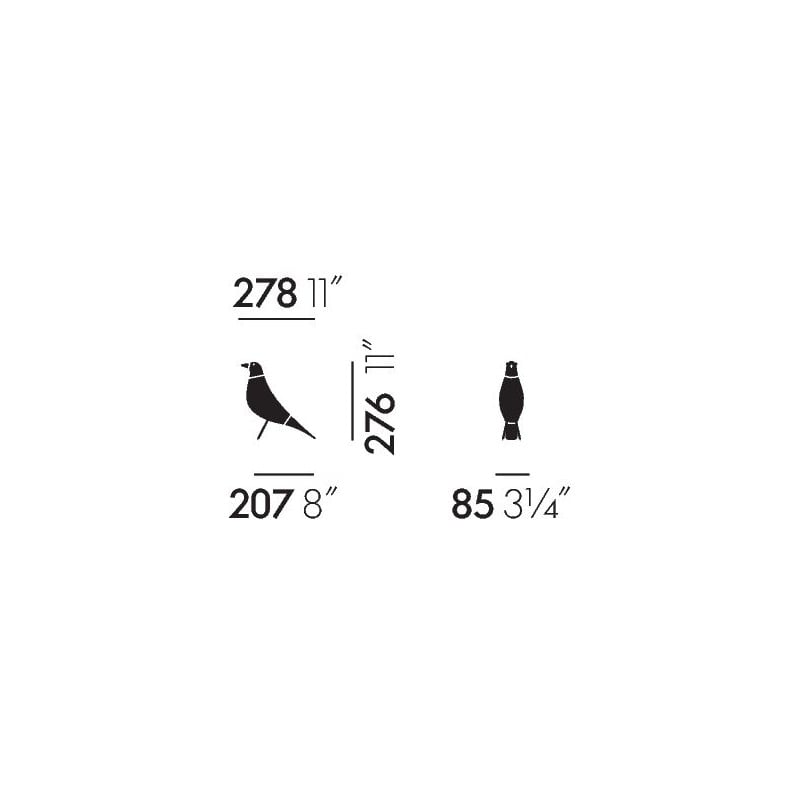 dimensions Eames House Bird 'Special Edition' Dark Green - Vitra - Charles & Ray Eames - Home - Furniture by Designcollectors